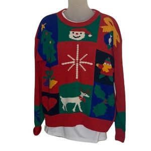 Fun Vintage 80's Christmas Sweater Allison Smith Sz S